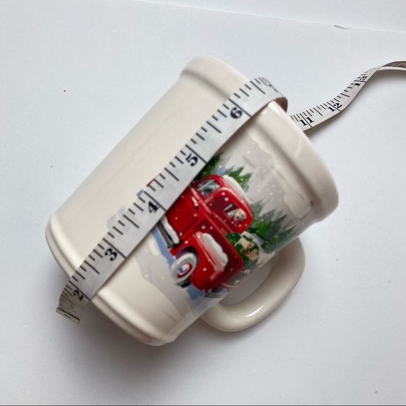 Magenta Christmas Oversized COFFEE Mug CUP Tree Labrador Puppy Truck Mistletoe - Picture 4 of 8